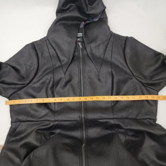 TORRID 3 Her Universe Star Wars Episode 9 Kylo Ren Black Faux Suede Hooded Coat - Picture 10 of 16